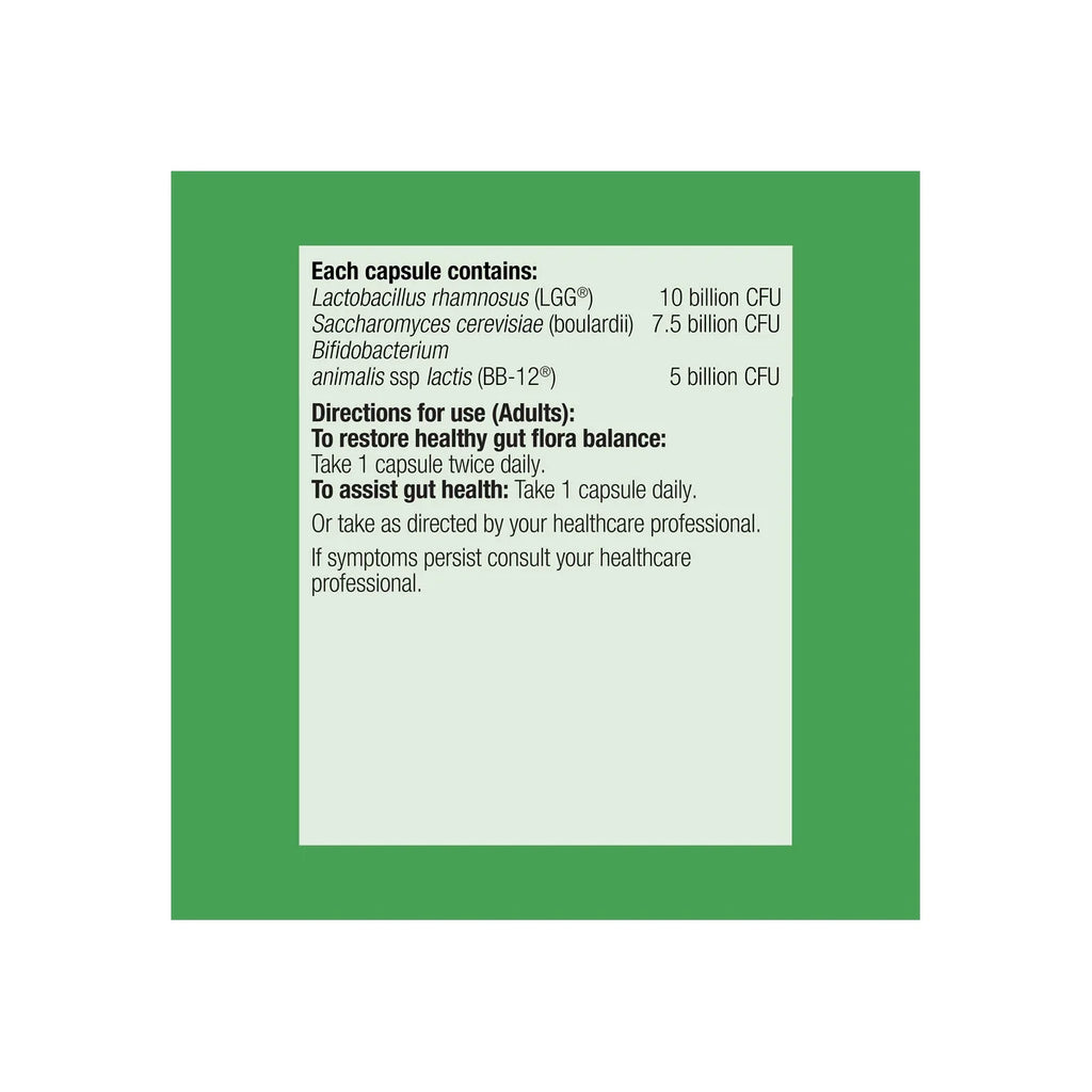 Ultra Flora Intensive Care organisms, CFU amounts and adult directions