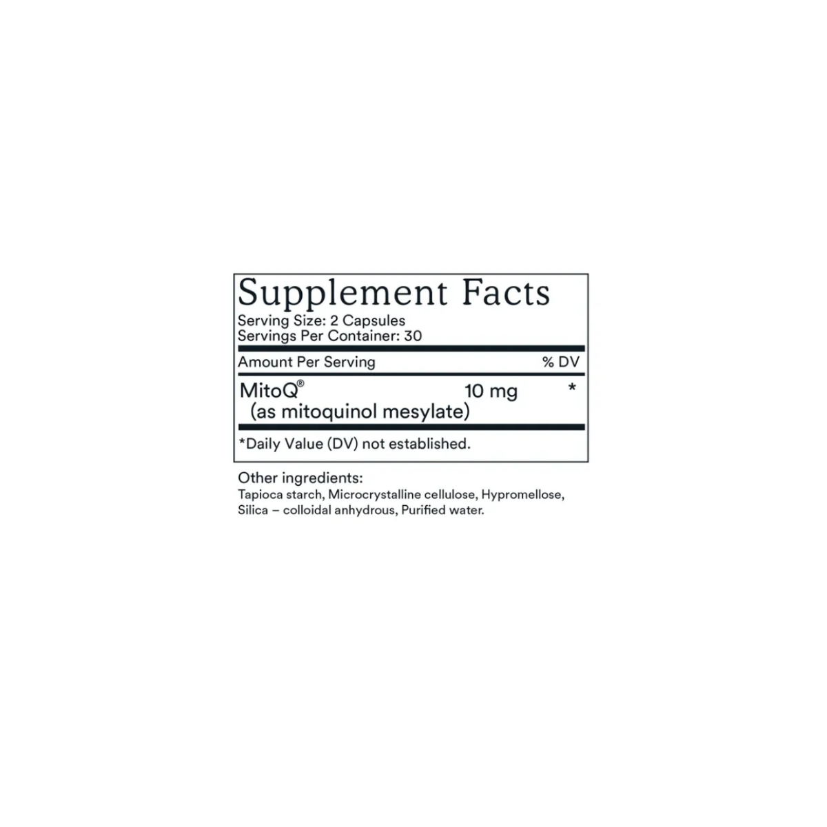 MitoQ Pure, Mitoquinol, MitoQ